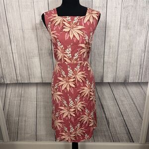 Tommy Bahama Women's Size 10 Red Silk Floral Tropical Sleeveless Sheath Dress